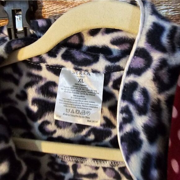 Pj's 2 pant/ top sets women's  XL purple leopard/ red & white polkadot NWOT - Picture 3 of 4